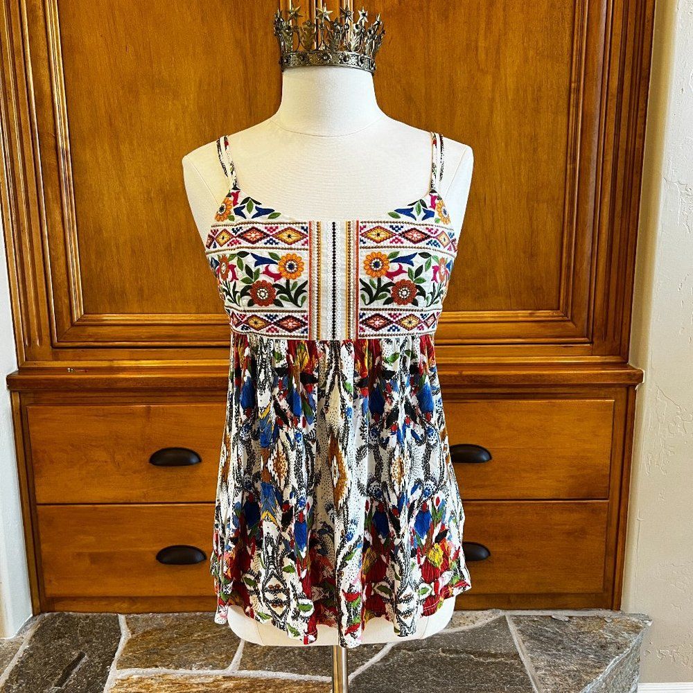 One September Adjustable Strap Multi Color Print Top Size Small